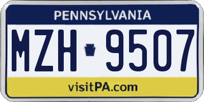 PA license plate MZH9507