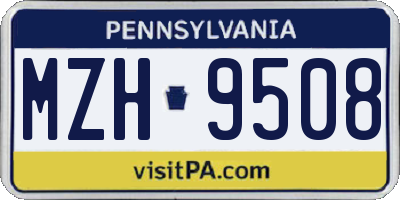 PA license plate MZH9508