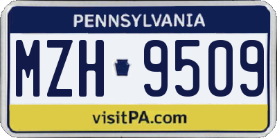 PA license plate MZH9509