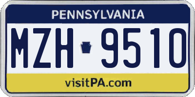 PA license plate MZH9510
