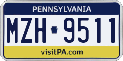 PA license plate MZH9511