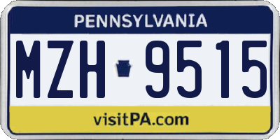 PA license plate MZH9515