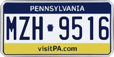PA license plate MZH9516