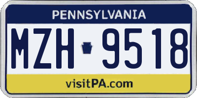 PA license plate MZH9518