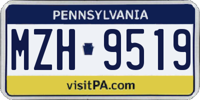 PA license plate MZH9519
