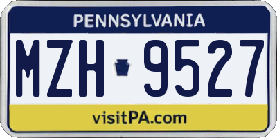 PA license plate MZH9527