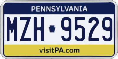 PA license plate MZH9529