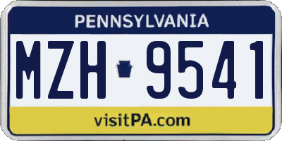 PA license plate MZH9541