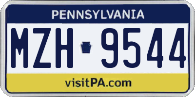 PA license plate MZH9544