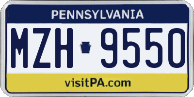 PA license plate MZH9550