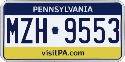 PA license plate MZH9553