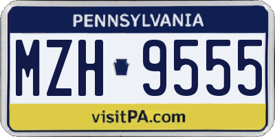 PA license plate MZH9555