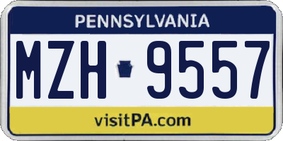 PA license plate MZH9557