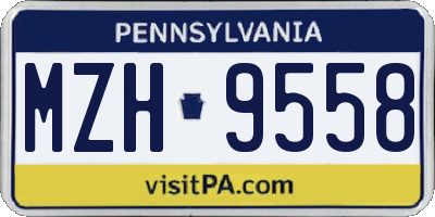 PA license plate MZH9558