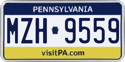 PA license plate MZH9559