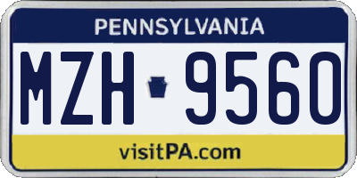 PA license plate MZH9560