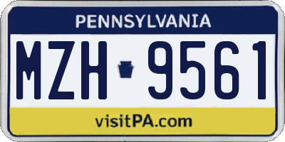 PA license plate MZH9561