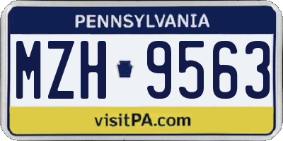PA license plate MZH9563