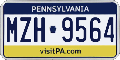 PA license plate MZH9564
