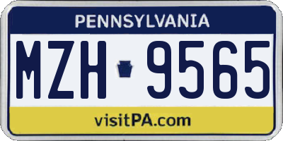 PA license plate MZH9565