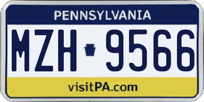 PA license plate MZH9566