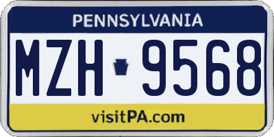 PA license plate MZH9568