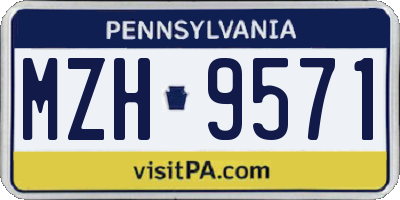 PA license plate MZH9571