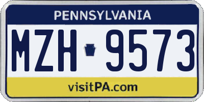 PA license plate MZH9573