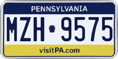 PA license plate MZH9575