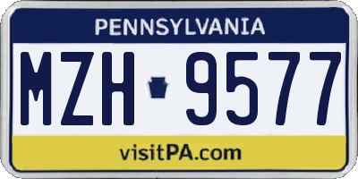PA license plate MZH9577