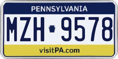 PA license plate MZH9578