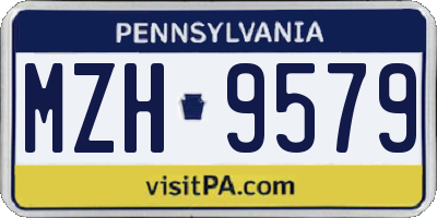 PA license plate MZH9579