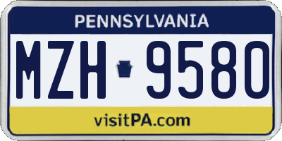 PA license plate MZH9580