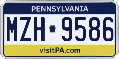 PA license plate MZH9586