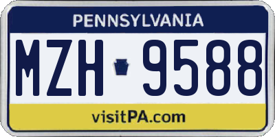 PA license plate MZH9588