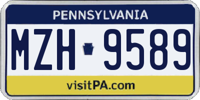 PA license plate MZH9589