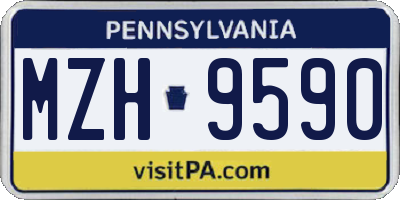 PA license plate MZH9590