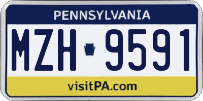 PA license plate MZH9591