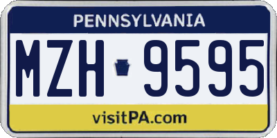 PA license plate MZH9595