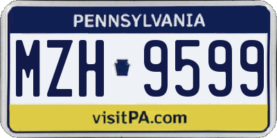 PA license plate MZH9599