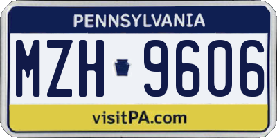 PA license plate MZH9606