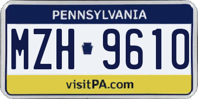PA license plate MZH9610