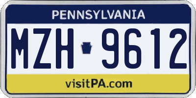 PA license plate MZH9612