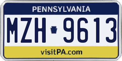PA license plate MZH9613