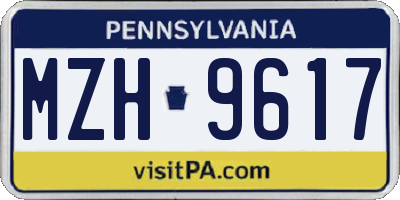 PA license plate MZH9617