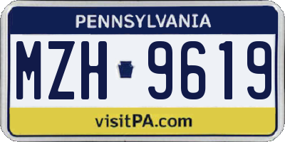 PA license plate MZH9619