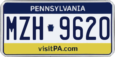 PA license plate MZH9620