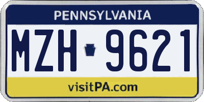 PA license plate MZH9621