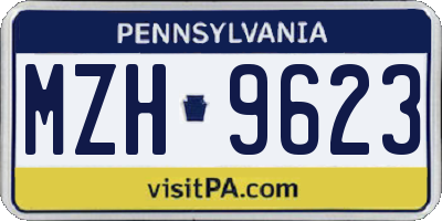PA license plate MZH9623