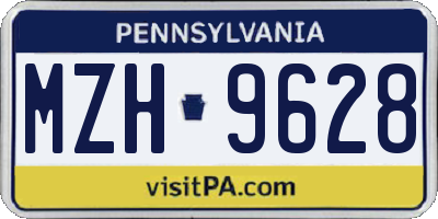 PA license plate MZH9628
